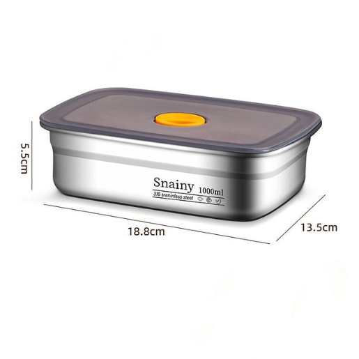 BoxFresh Inox 316 – Caixa de Comida a Vácuo Antibacteriana (19x3,5x5,5cm)