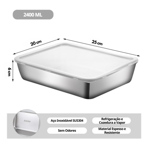 🔥70% DESCONTO | Conjunto De 3 Caixas De Armazenamento De Alimentos (25 x 20 x 6 cm)