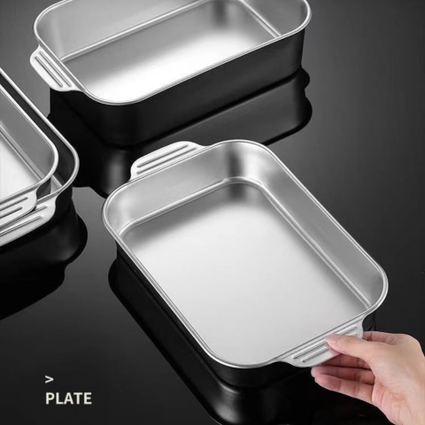 ⭐Tabuleiro De Cozinha Em Aço Inoxidável SUS304 Para Panelas Quentes, Peixe A Vapor, Cozedura E Armazenamento De Alimentos