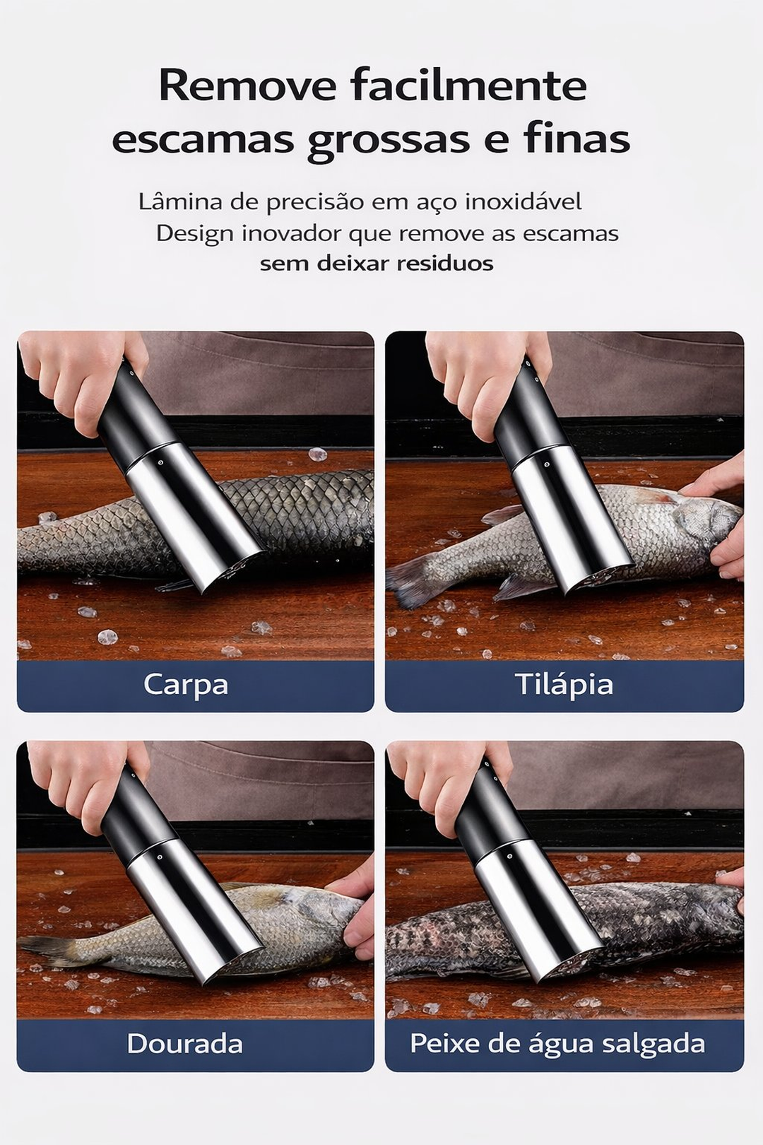 Máquina elétrica portátil para remover escamas de peixe de alta potência – limpeza rápida, sem cansar as mãos