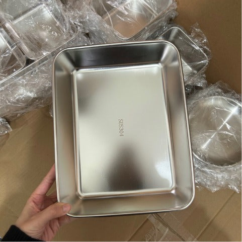 Bandeja de Aço Inoxidável 304 com Tampa Hermética (2,1 L – 25,5 × 19,7 × 5,7 cm) | 70% DE DESCONTO!