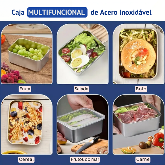 Os recipientes de aço inoxidável 316 mantêm os alimentos frescos até 4 semanas