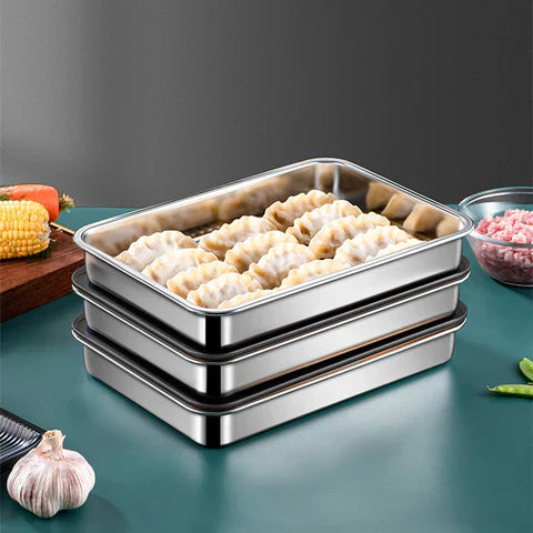🍱Recipiente para alimentos antibacteriano em aço inoxidável 304 com tampa a vácuo (22,5 x 15 x 6 cm)