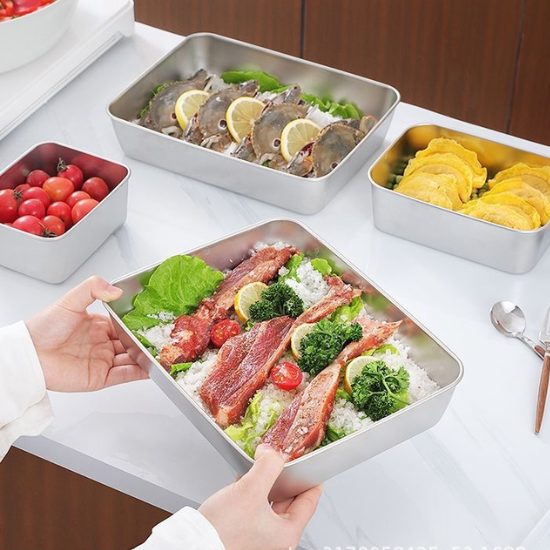 A caixa de aço inoxidável 304 mantém os alimentos frescos até 1 mês 🥓