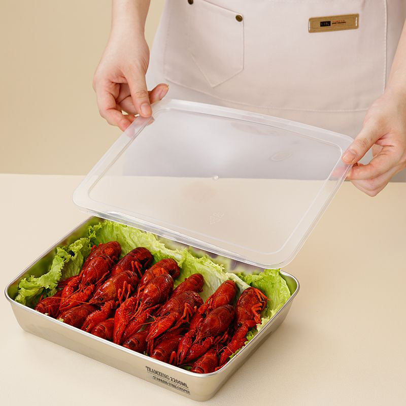 Recipiente de Alimentos em Aço Inoxidável 304(25 x 20 x 6 cm)