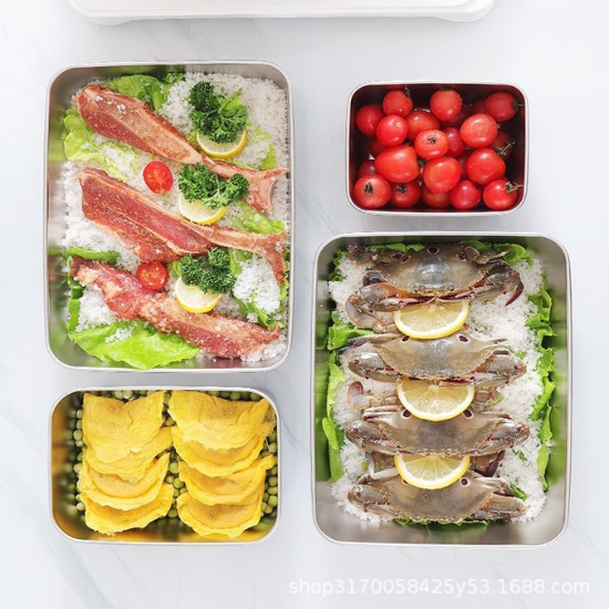 A caixa de aço inoxidável 304 mantém os alimentos frescos até 1 mês 🥓