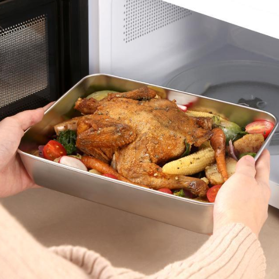 A caixa de aço inoxidável 304 mantém os alimentos frescos até 1 mês 🥓