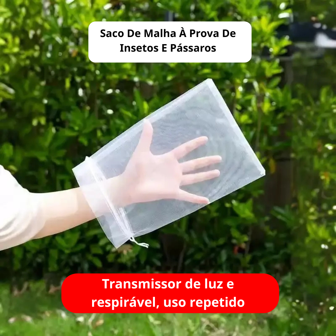 70% DESCONTO | Sacos De Malha Respiráveis Reutilizáveis Para Proteção De Frutas E Vegetais – Proteja Contra Insetos, Moscas-Das-Frutas E Pássaros