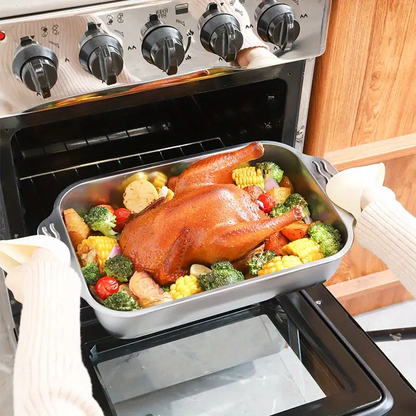 🇵🇹 Bandeja de cozedura direta em aço inoxidável 304 maciço da Alemanha (3,5 Litros)