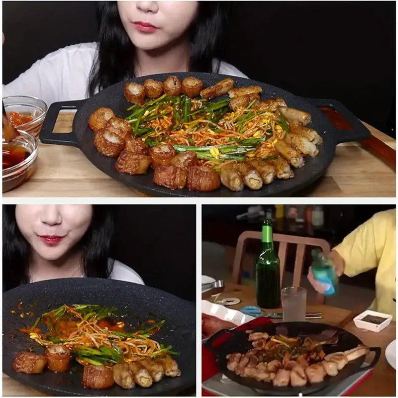 Frigideira de pedra Maifan antiaderente de 6 camadas compatível com fogões de indução IH