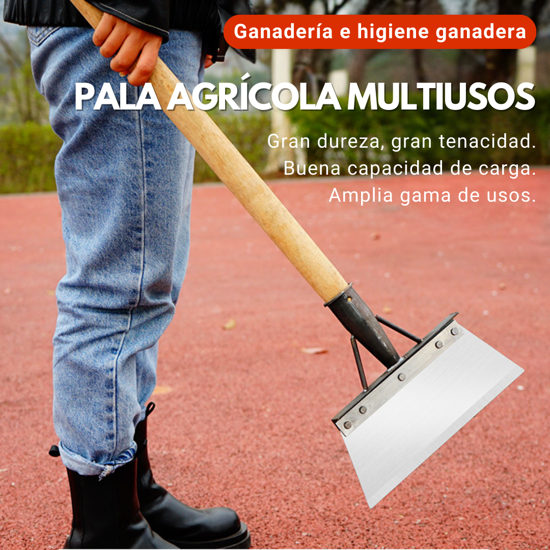 Pá agrícola multifuncional, fabricada em aço manganês durável, com alta capacidade de carga e excelente resistência ao desgaste