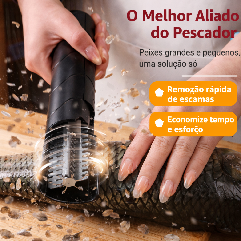 Máquina elétrica portátil para remover escamas de peixe de alta potência – limpeza rápida, sem cansar as mãos