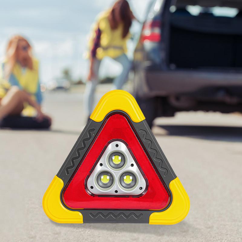 70% DE DESCONTO | Triângulo de Emergência 3 em 1 para Carro com Luz LED Integrada