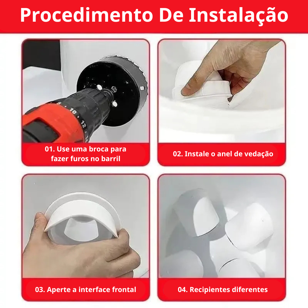 70% OFF| Porta De Alimentação Automática Para Galinhas E Patos Para Todos Os Tipos De Baldes – Inclui Broca Serra Copo