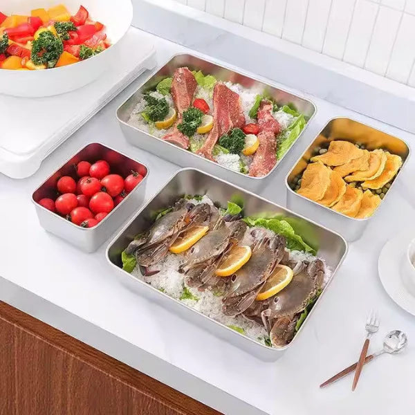 Conjunto de 3 caixas de armazenamento de alimentos (25 x 20 x 6 cm)