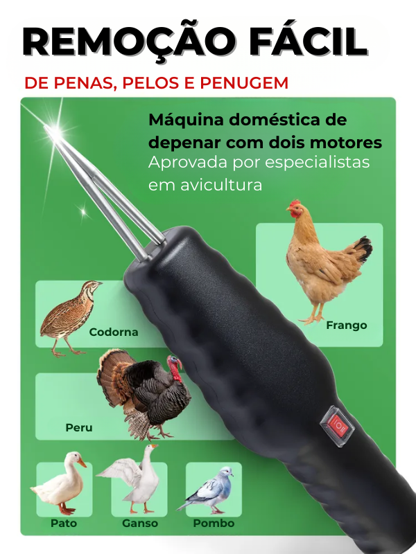 70% DESCONTO | Máquina elétrica depenadora de patos, galinhas e gansos