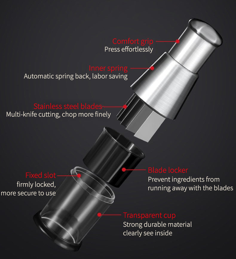 KitchenHelp Taglierina manuale per aglio, cipolla, zenzero, peperoncino e frutta