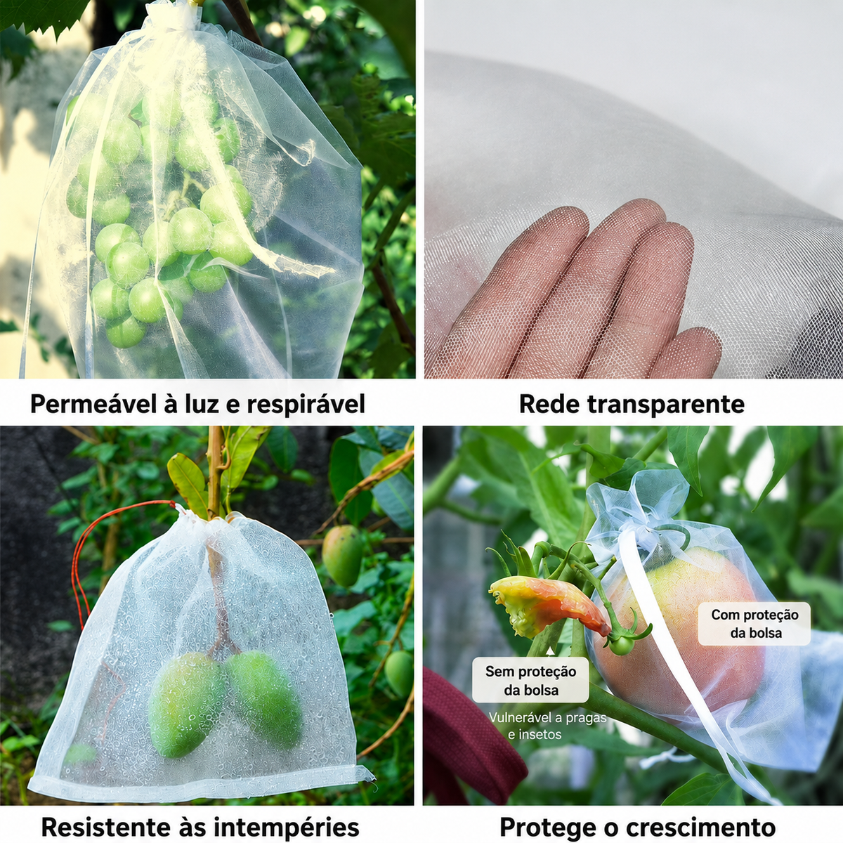 70% DE DESCONTO | SACOS DE MALHA REUTILIZÁVEIS PARA PROTEGER FRUTAS E LEGUMES