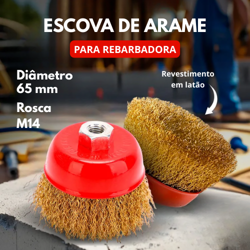 70% DESCONTO | Escova de arame em aço latonado para rebarbadora – Remoção de ferrugem, limpeza de solda, remoção de tinta e escovagem de madeira