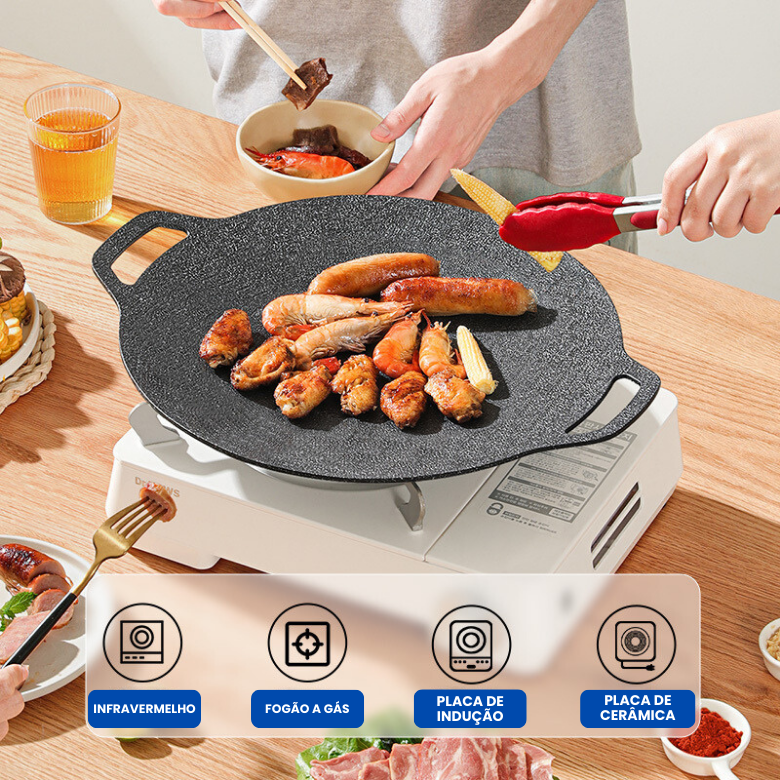 🔥Frigideira antiaderente multifuncional de 6 camadas, compatível com placas de indução