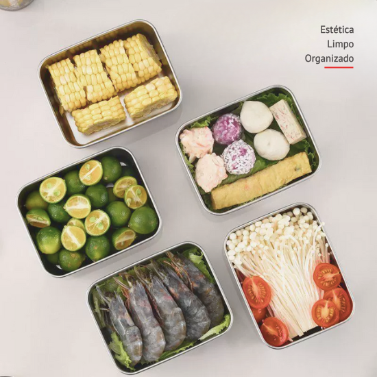 Os recipientes de aço inoxidável 316 mantêm os alimentos frescos até 4 semanas