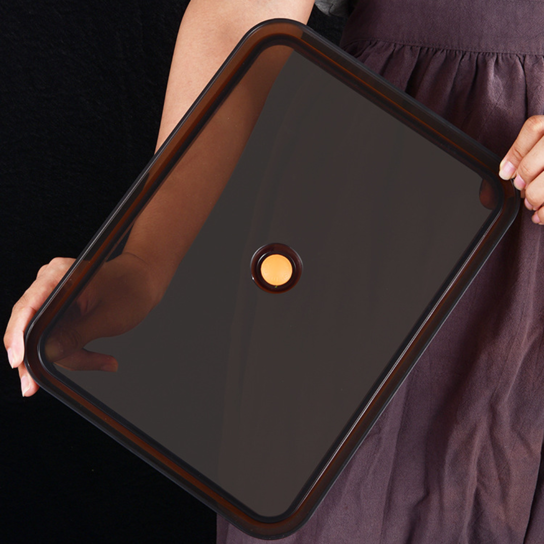 🍱Recipiente para alimentos antibacteriano em aço inoxidável 304 com tampa a vácuo (22,5 x 15 x 6 cm)