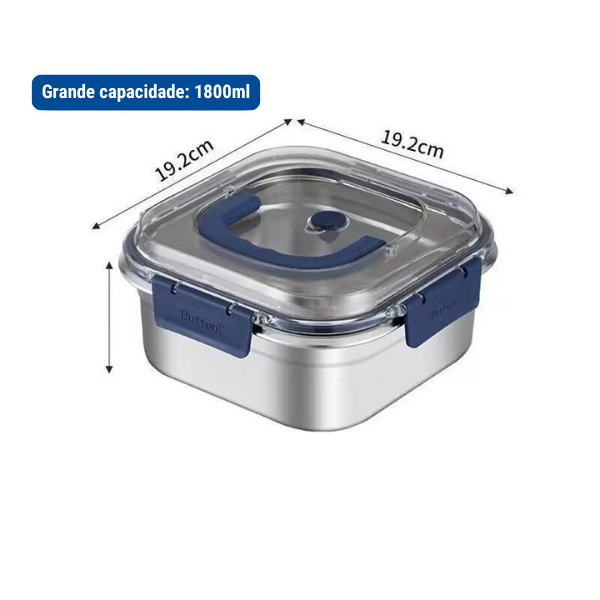 1800ml grande caixa de armazenamento de alimentos em aço inoxidável 316 selada a vácuo com tampa