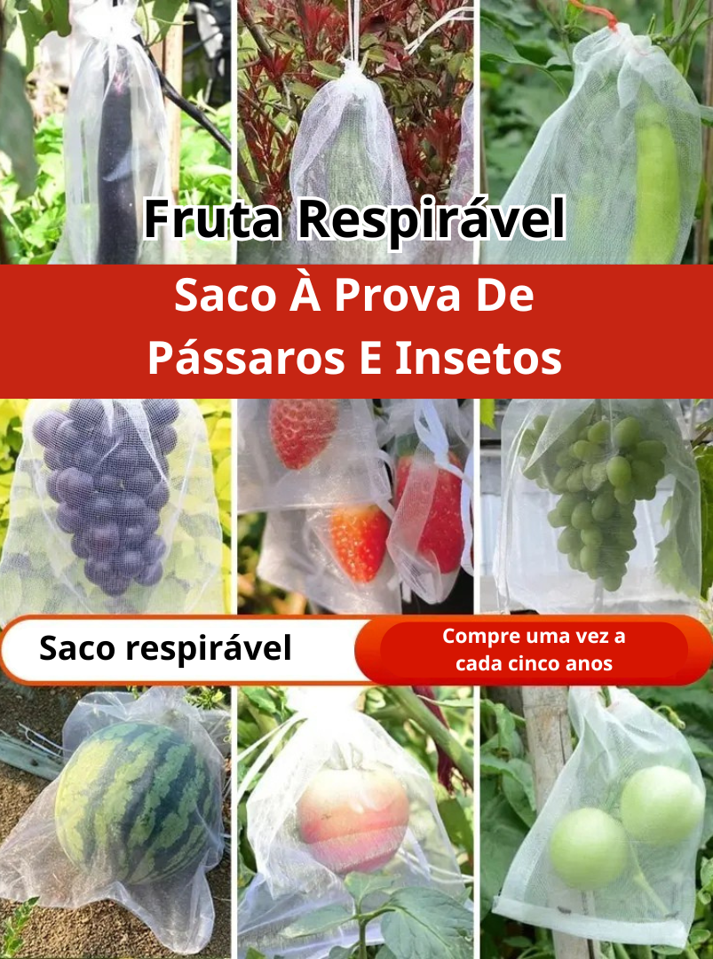 70% DESCONTO | Sacos De Malha Respiráveis Reutilizáveis Para Proteção De Frutas E Vegetais – Proteja Contra Insetos, Moscas-Das-Frutas E Pássaros