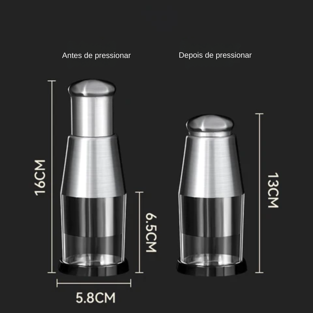 KitchenHelp™ Picador de aço para alho, cebola, gengibre, pimenta e fruta