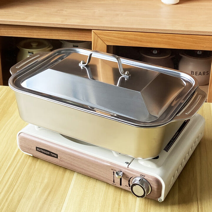 🇵🇹 Bandeja de cozedura direta em aço inoxidável 304 maciço da Alemanha (3,5 Litros)