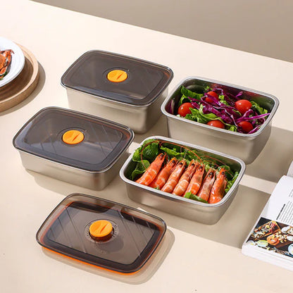 🇵🇹 Recipiente em aço inox AISI 316 com tampa a vácuo (19 x 13,5 x 5,5 cm)