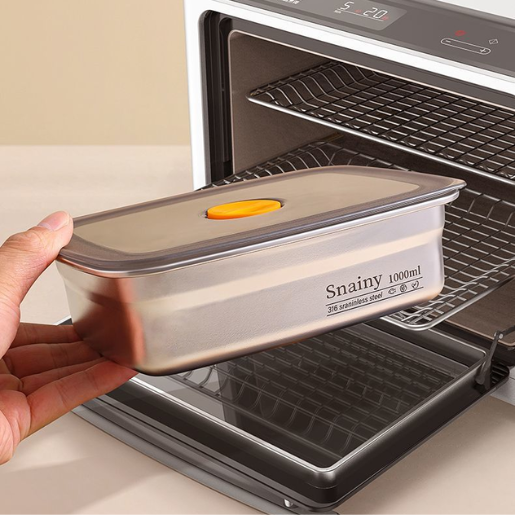 BoxFresh Inox 316 – Caixa de Comida a Vácuo Antibacteriana (19x3,5x5,5cm)