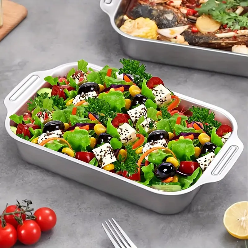 Tabuleiro De Cozinha Em Aço Inoxidável SUS304 Para Panelas Quentes, Peixe A Vapor, Cozedura E Armazenamento De Alimentos