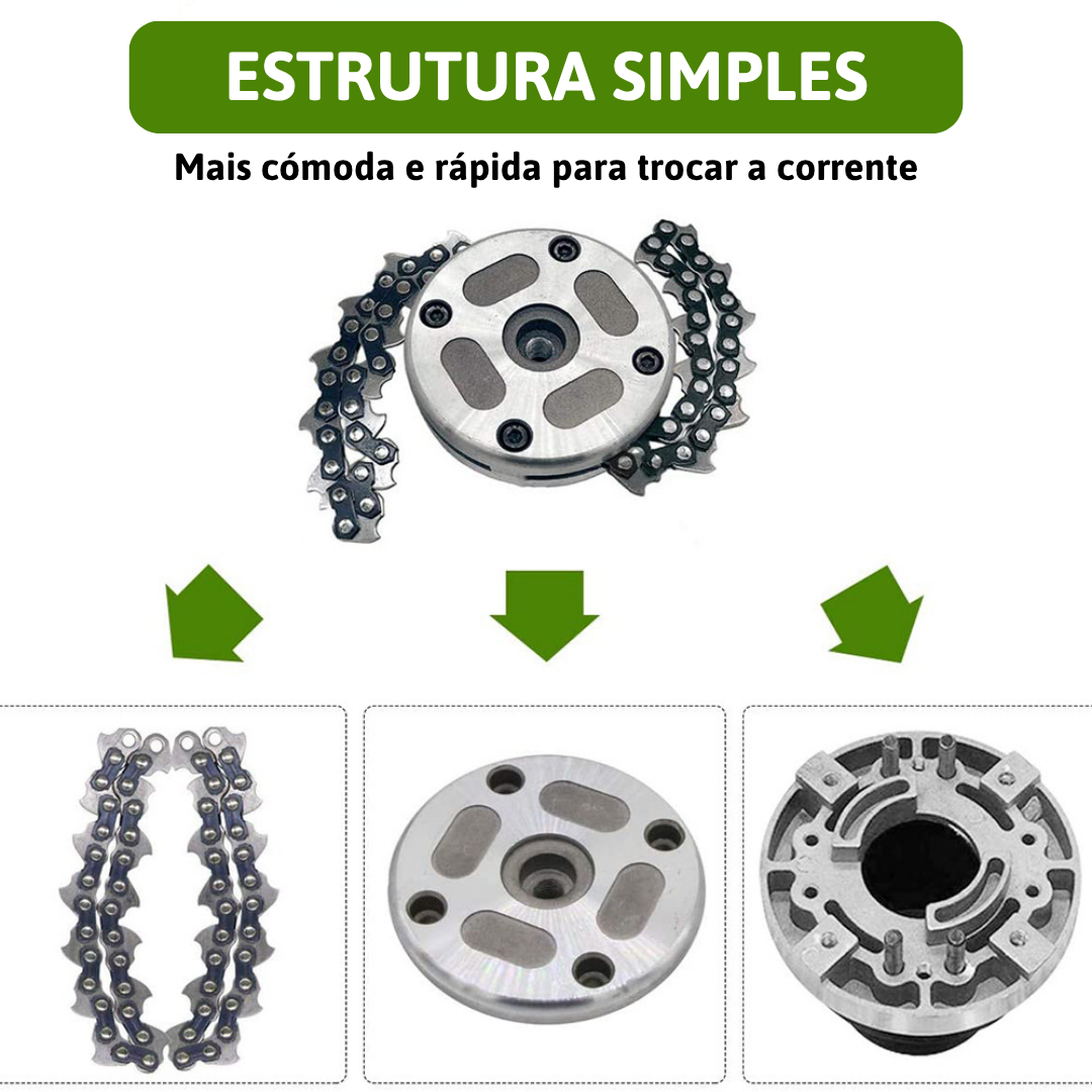 70% DESCONTO | Cabeça De Corte Em Aço Com Corrente – Corte Limpo, Durabilidade E Segurança Total
