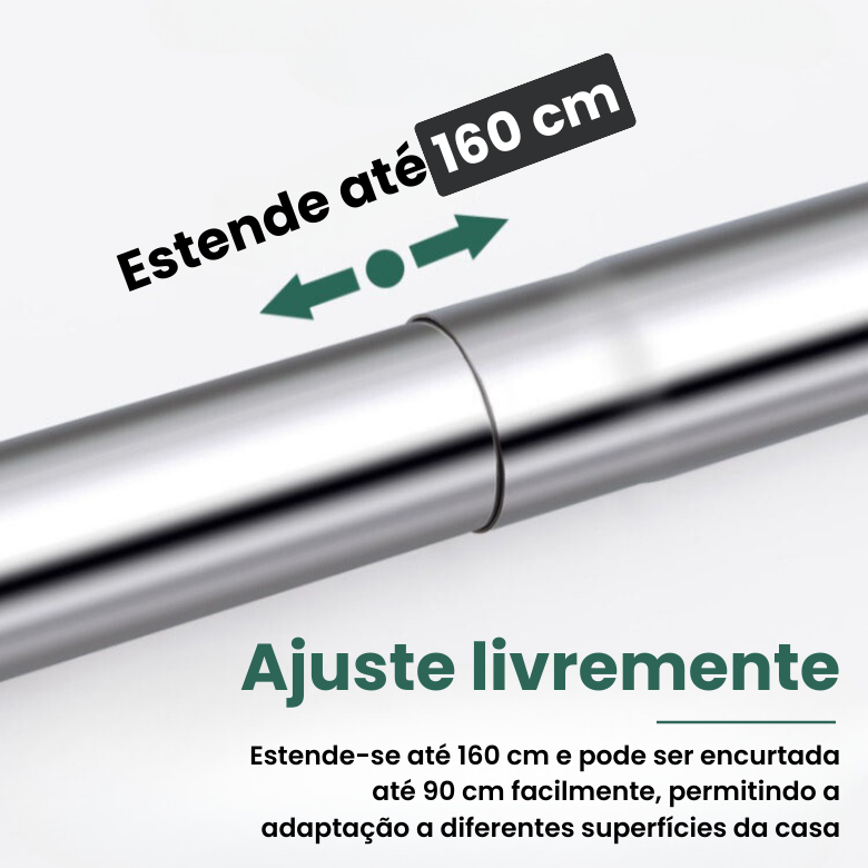 Barra telescópica ajustável e multifuncional sem perfuração, que se estende até 160 cm (NEW)