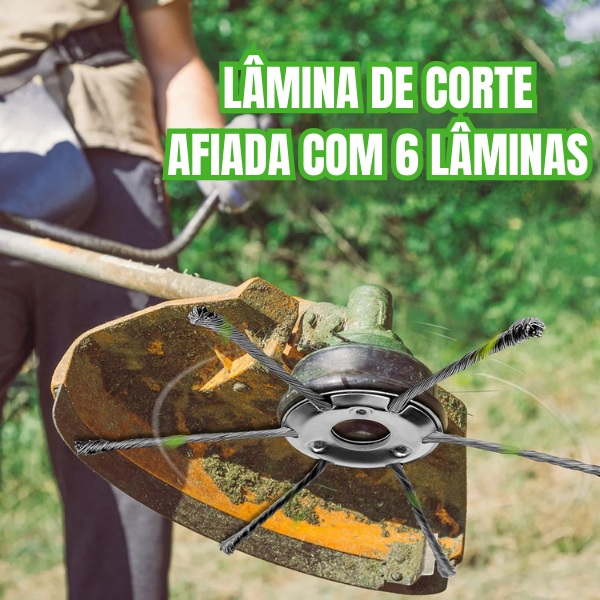 A cabeça de corte tem 6 ramificações em aço inoxidável