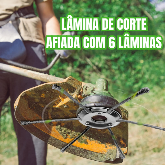 A cabeça de corte tem 6 ramificações em aço inoxidável