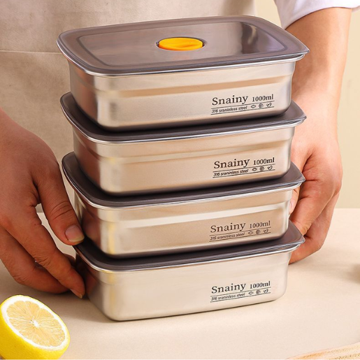 BoxFresh Inox 316 – Caixa de Comida a Vácuo Antibacteriana (19x3,5x5,5cm)