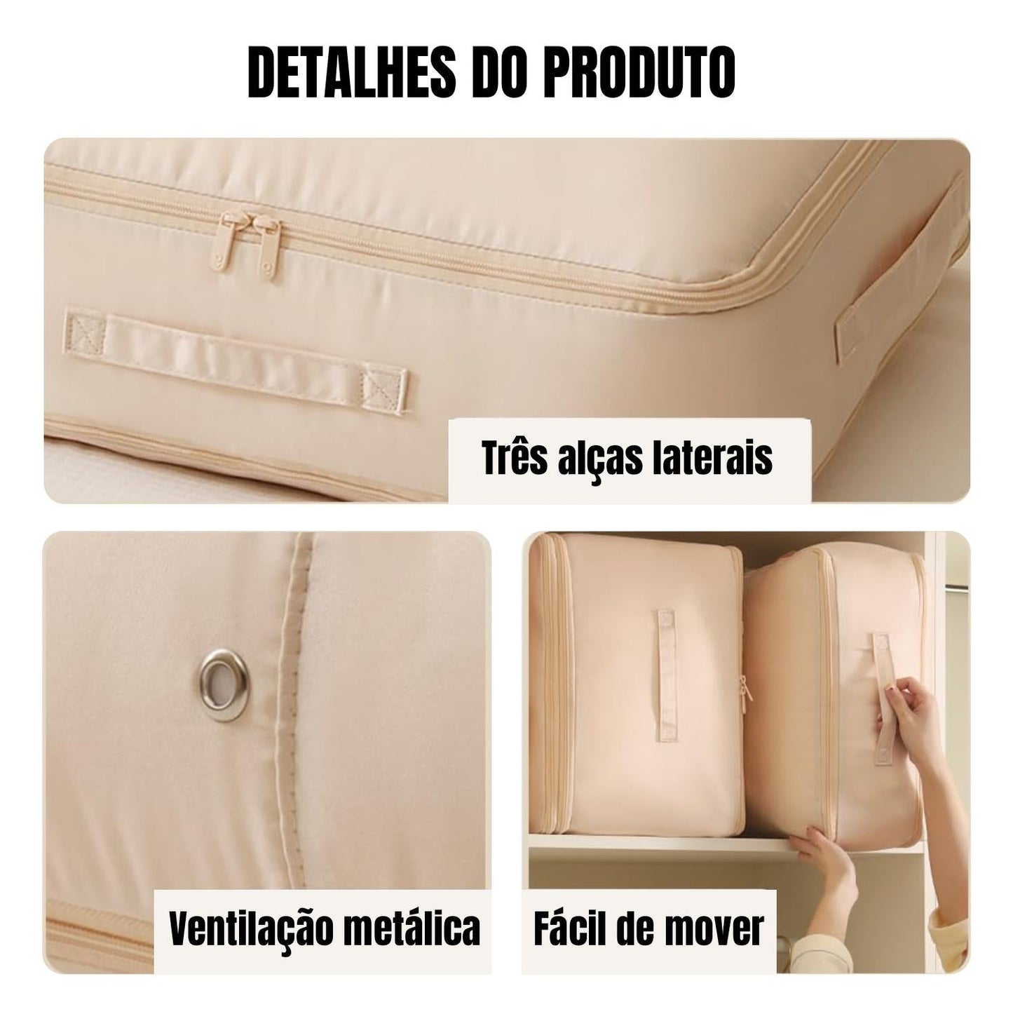 70% DE DESCONTO | Bolsas Organizadoras de Compressão Automática para Edredons, Roupas, Cobertores, Impermeáveis e à Prova de Umidade (54x42x30cm).