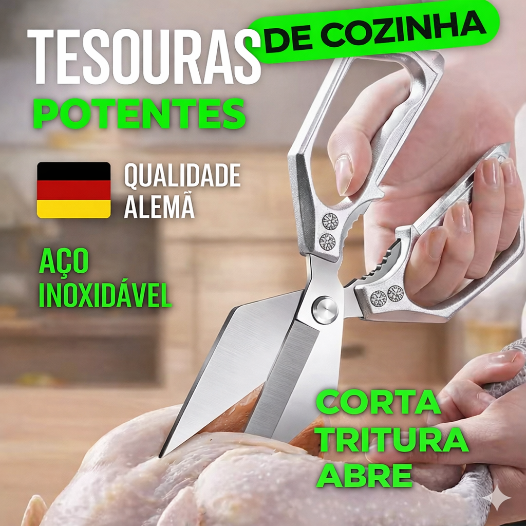 70% DE DESCONTO | Tesouras grandes com lâmina em formato de diamante, feitas de aço inoxidável maciço importado da Alemanha