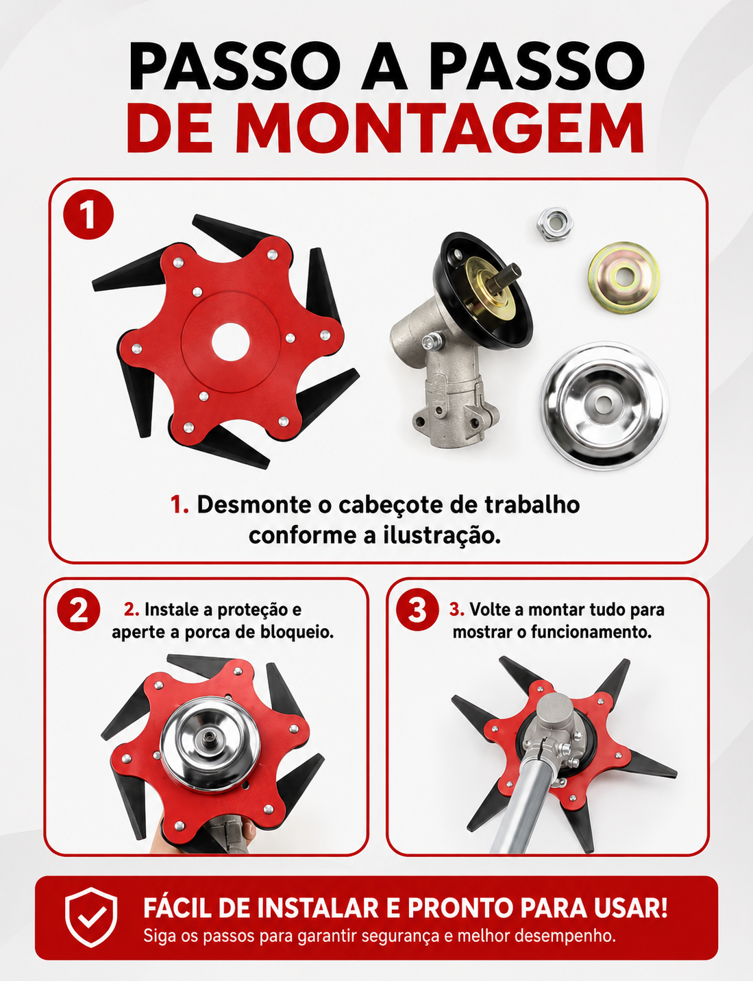 70% DESCONTO | Lâmina de Relva com 6 Dentes em Aço (Acessórios Incluídos)