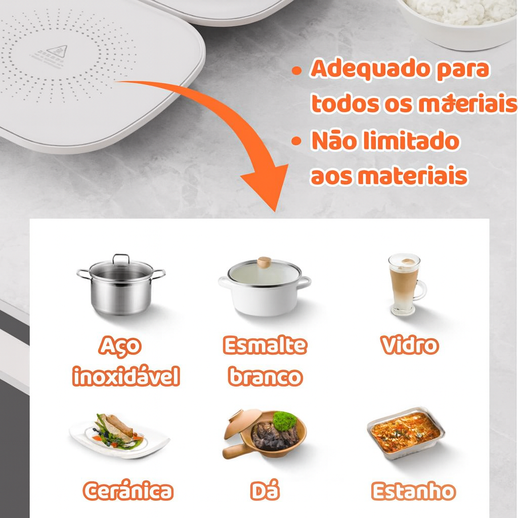 Aquecedor de Alimentos Premium 3 em 1 – Aquece, Descongela e Mantém os Sabores Sempre Quentes