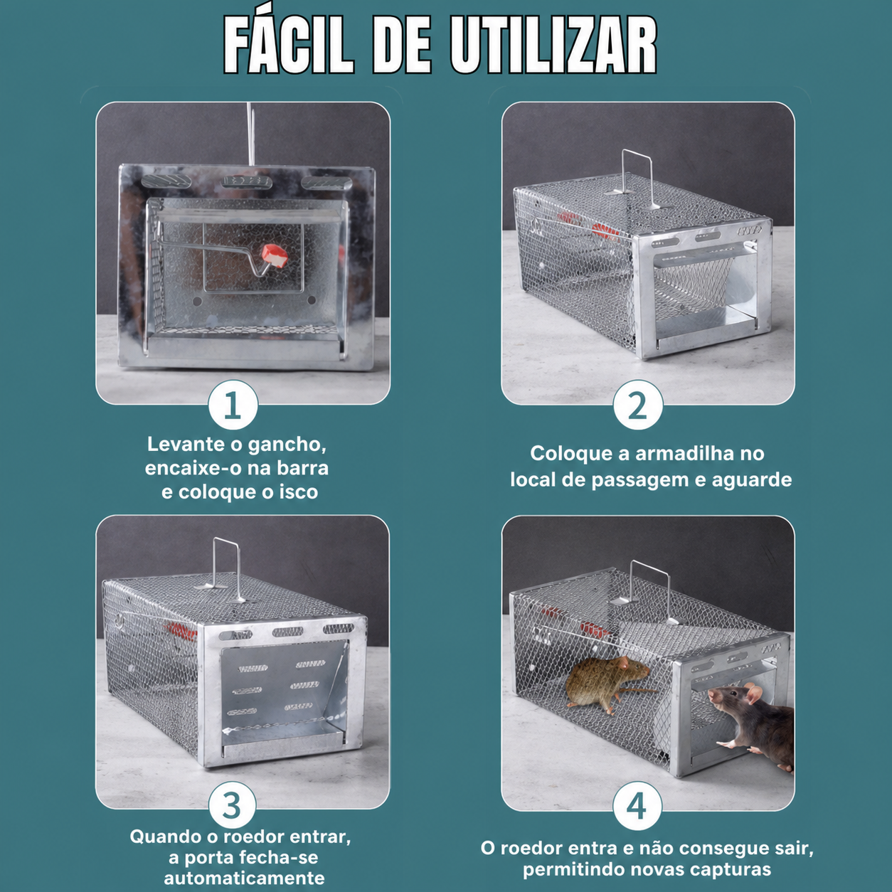 Passos para preparar e utilizar a armadilha