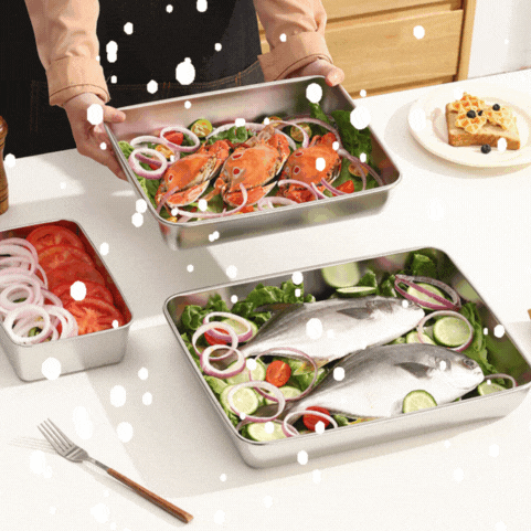 70% DESCONTO | Conjunto De 3 Caixas De Armazenamento De Alimentos (25 x 20 x 6 cm)