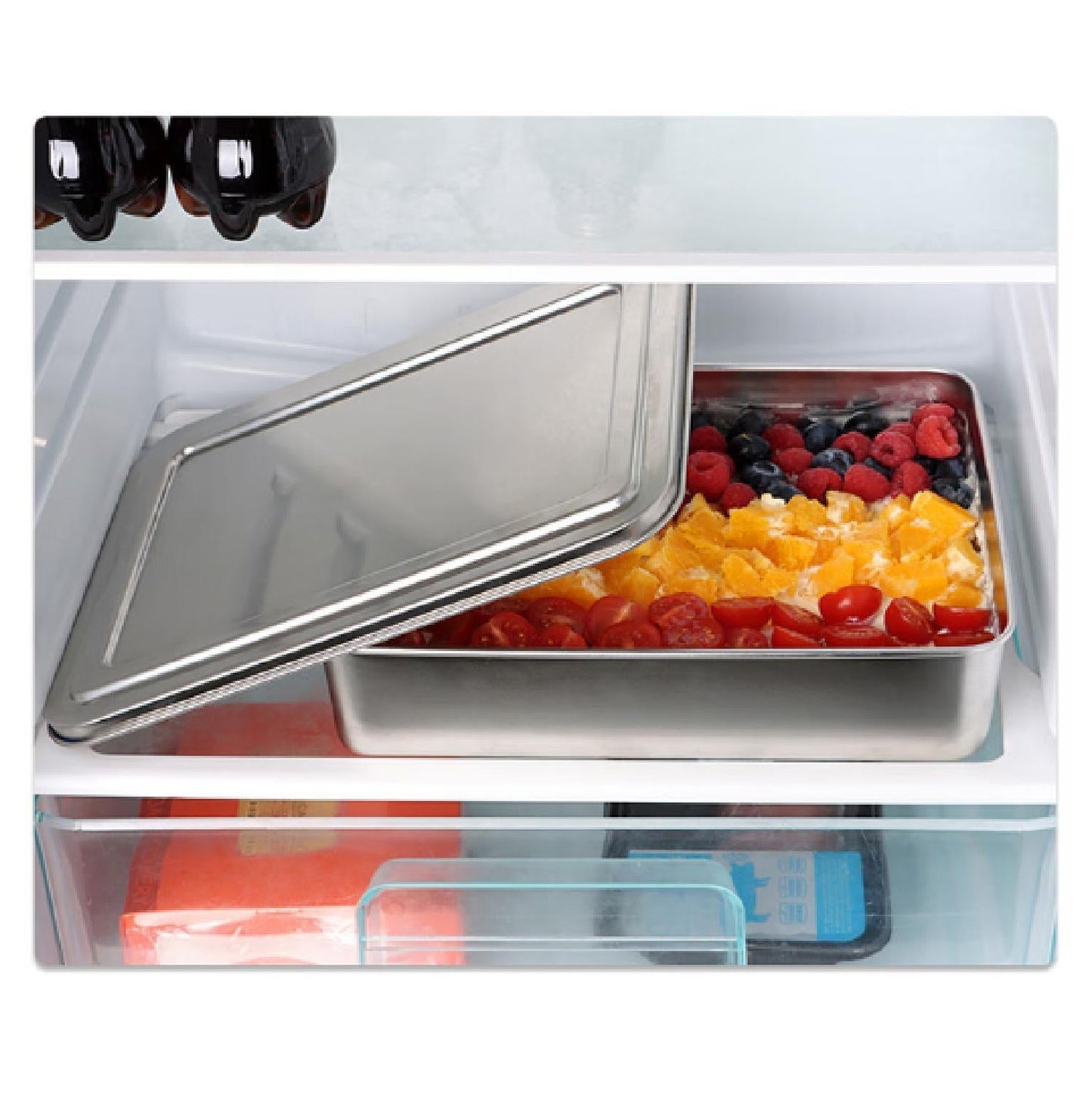 Caixas Com Tampa Para Tabuleiro De Servir Em Aço Inoxidável (22*15*6cm)