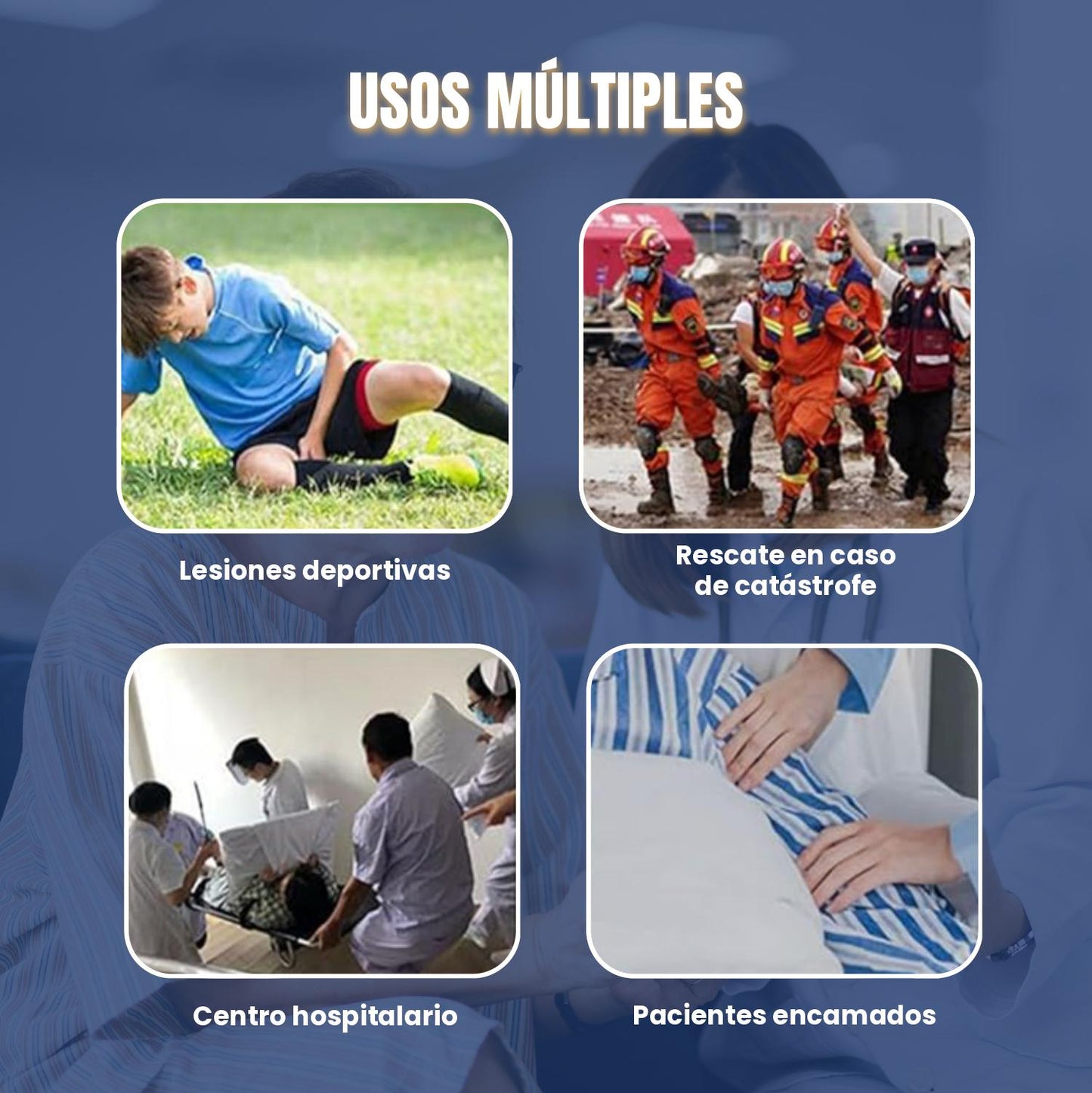 Placa de transferência de pacientes com 6 pegas reforçadas, almofada médica multifuncional para camas, idosos