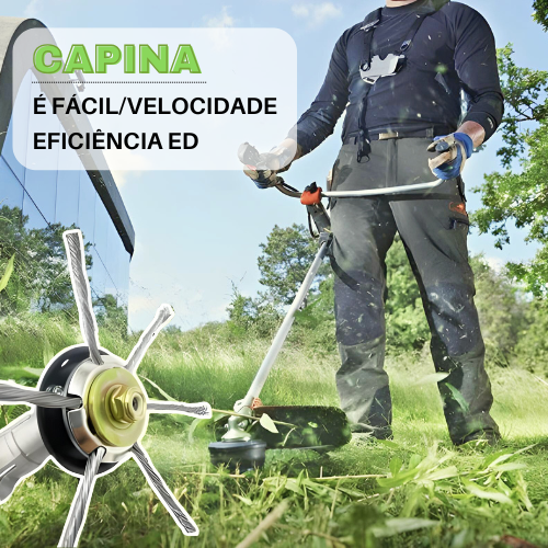 A cabeça de corte tem 6 ramificações em aço inoxidável ✓