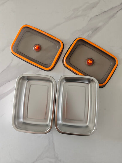 🇵🇹 Recipiente em aço inox AISI 316 com tampa a vácuo (19 x 13,5 x 5,5 cm)