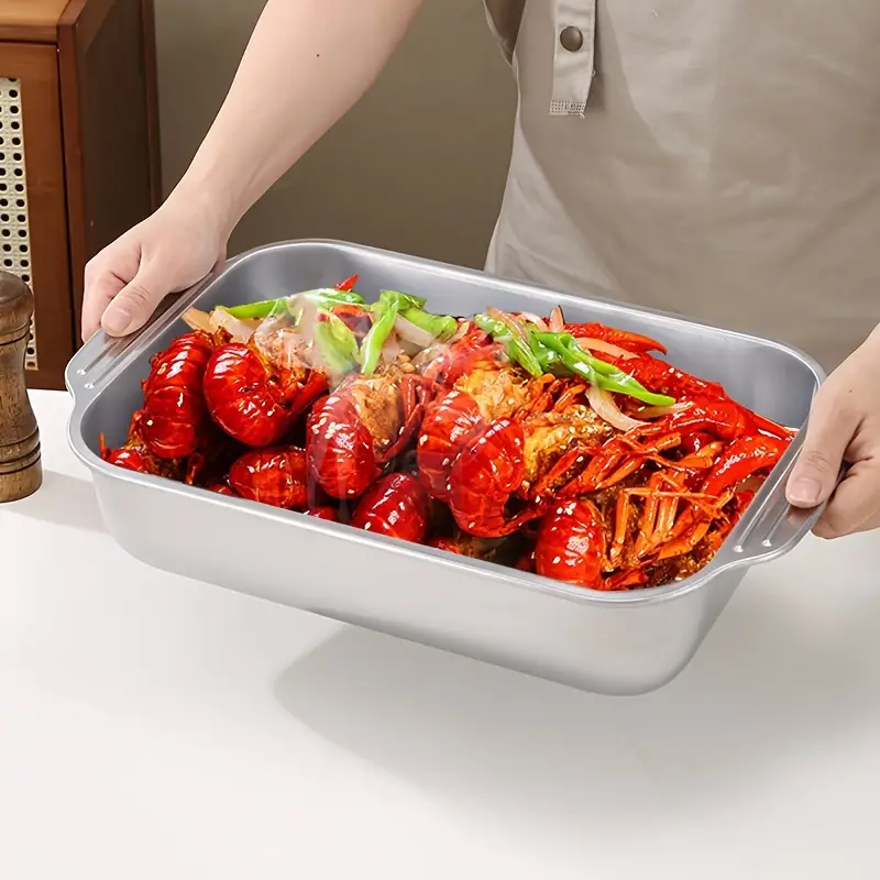 Tabuleiro De Cozinha Em Aço Inoxidável SUS304 Para Panelas Quentes, Peixe A Vapor, Cozedura E Armazenamento De Alimentos