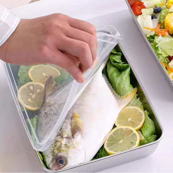 Caixa de armazenamento de alimentos em inox 304 antibacteriana